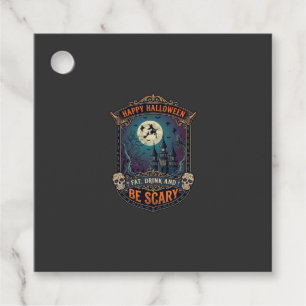 Happy Halloween Witch Castle Skulls Fat Drink Be S Favour Tags
