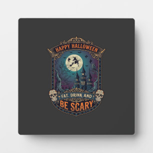 Happy Halloween Witch Castle Skulls Fat Drink Be S Plaque
