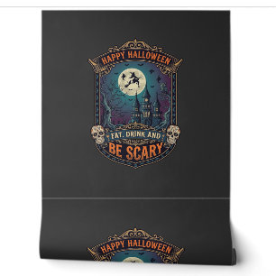 Happy Halloween Witch Castle Skulls Fat Drink Be S Wallpaper