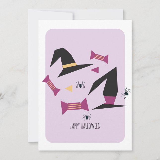 Happy Halloween Witch Confetti Card (Front)