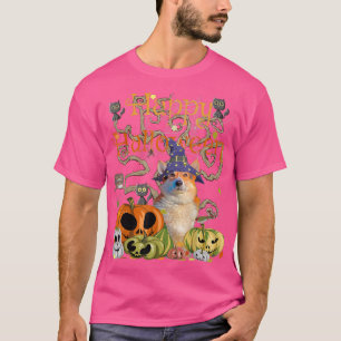 Happy Halloween Witch Corgi Pumpkin Black Cat Jack T-Shirt