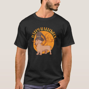 Happy Halloween Witch Dachshund Weiner Dog Animal T-Shirt