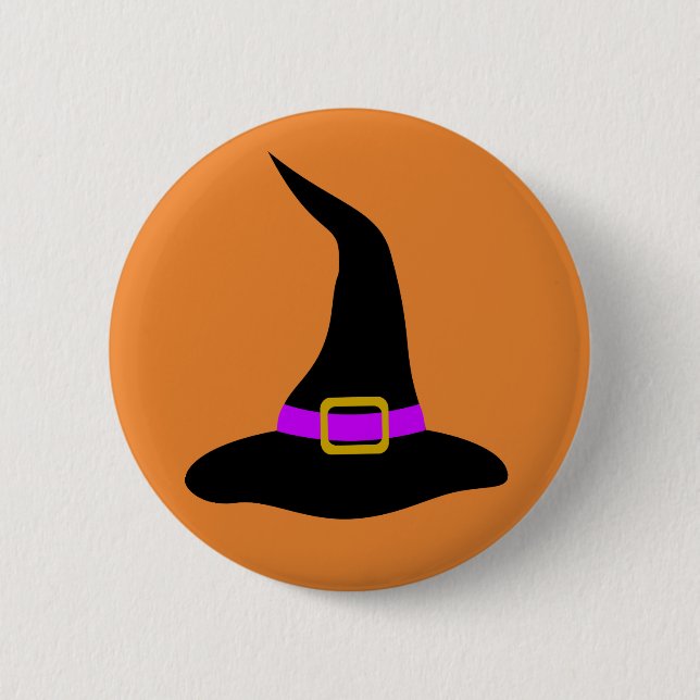 Happy Halloween Witch Hat 6 Cm Round Badge (Front)
