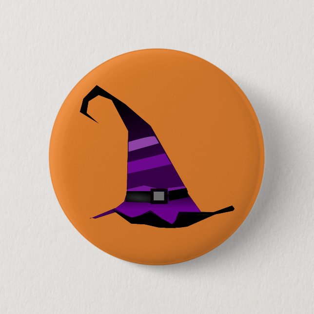 Happy Halloween Witch Hat 6 Cm Round Badge (Front)