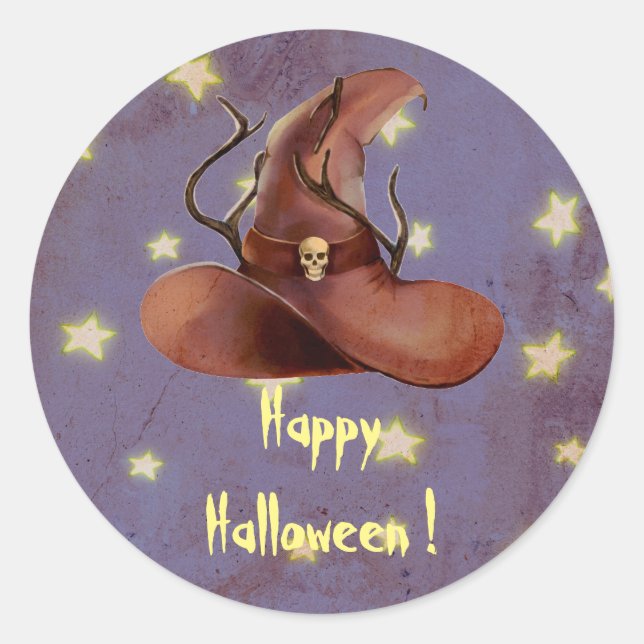 Happy Halloween Witch Hat Spooky Sticker (Front)