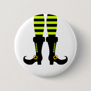 Happy Halloween Witch Leg 6 Cm Round Badge