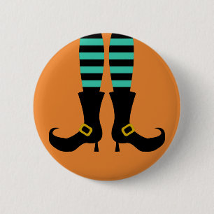 Happy Halloween Witch Leg 6 Cm Round Badge