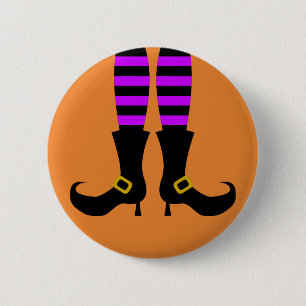 Happy Halloween Witch Leg 6 Cm Round Badge