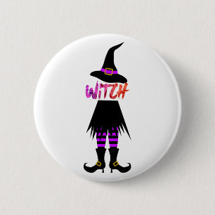 Happy Halloween Witch Leg 6 Cm Round Badge