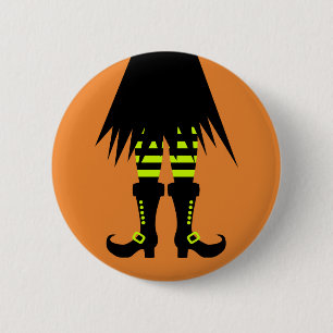Happy Halloween Witch Leg 6 Cm Round Badge