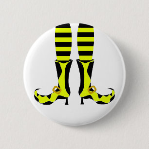 Happy Halloween Witch Leg 6 Cm Round Badge