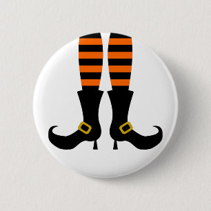 Happy Halloween Witch Leg 6 Cm Round Badge