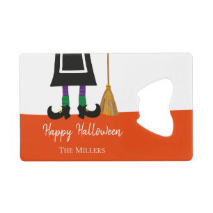 Happy Halloween Witch Legs & Broom Personalised