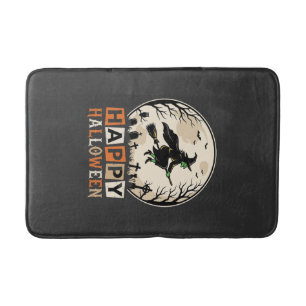 Happy Halloween Witch Moon Cemetery Design_1 Bath Mat