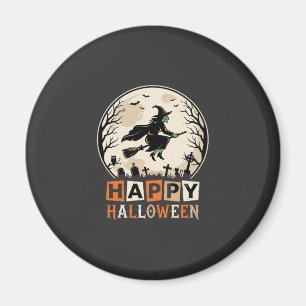 Happy Halloween Witch Moon Cemetery Design_1 Magnet