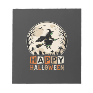 Happy Halloween Witch Moon Cemetery Design_1 Notepad