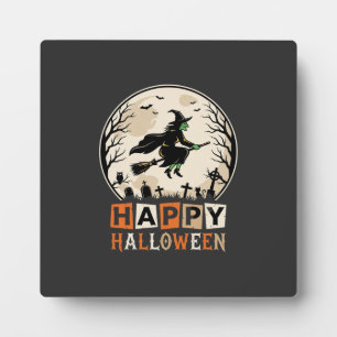 Happy Halloween Witch Moon Cemetery Design_1 Plaque