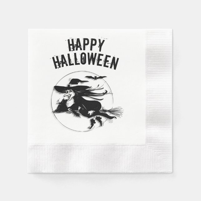 Happy Halloween Witch Napkin (Front)