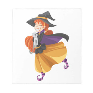 "HAPPY HALLOWEEN" WITCH NOTEPAD