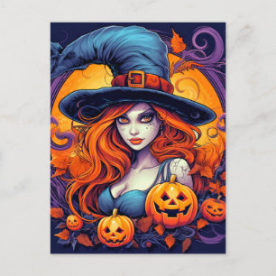 Happy Halloween Witch Postcard