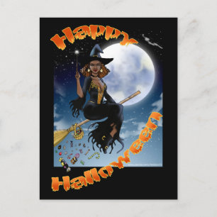Happy Halloween Witch Postcard