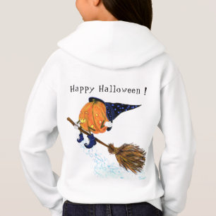 Happy Halloween Witch Pumpkin Flying Broom - Funny