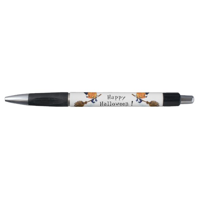 Happy Halloween Witch Pumpkin Flying Broom - Funny (Front)
