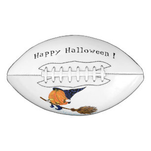 Happy Halloween Witch Pumpkin Flying Broom - Funny American Football