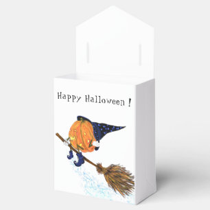 Happy Halloween Witch Pumpkin Flying Broom - Funny Favour Box