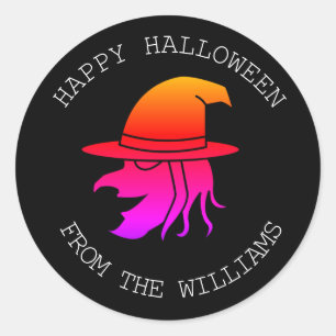 Happy Halloween Witch Spooky Scary Horror Classic Round Sticker