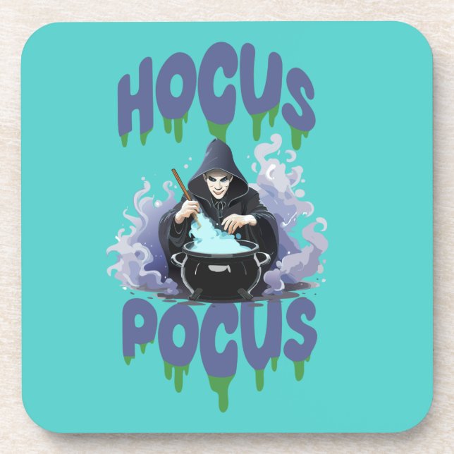 Happy Halloween Witch Stirring Their Potion Pot Coaster (Front)