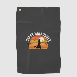 Happy Halloween Witch Sunset Design_1 Golf Towel
