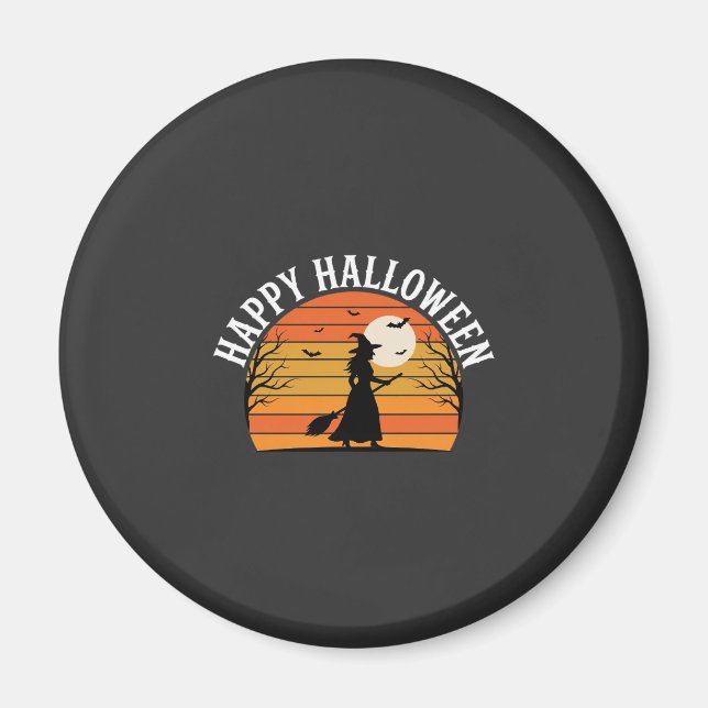 Happy Halloween Witch Sunset Design_1 Magnet (Front)