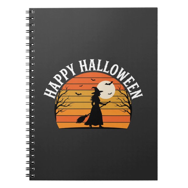 Happy Halloween Witch Sunset Design_1 Notebook (Front)