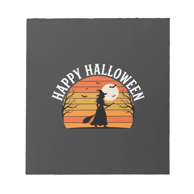 Happy Halloween Witch Sunset Design_1 Notepad (Front)