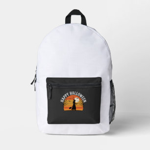 Happy Halloween Witch Sunset Design_1 Printed Backpack