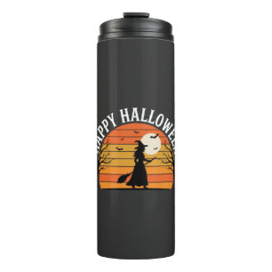 Happy Halloween Witch Sunset Design_1 Thermal Tumbler