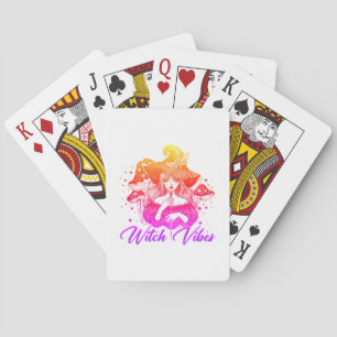happy Halloween witch vibes Playing Cards