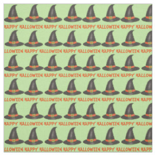 Happy Halloween Witch Witches Hat Costume Party Fabric