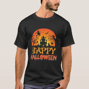 Happy Halloween Witches Broom Funny Halloween Cost T-Shirt