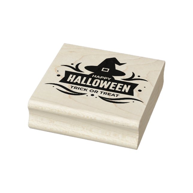 Happy Halloween Witches Hat Rubber Stamp (Stamp)