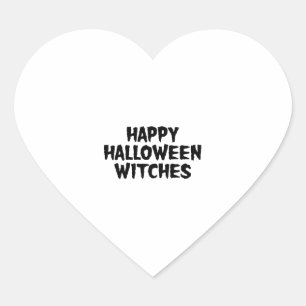 Happy Halloween Witches  Heart Sticker