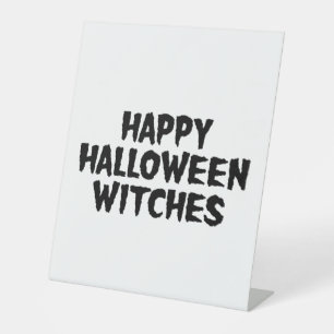 Happy Halloween Witches Pedestal Sign