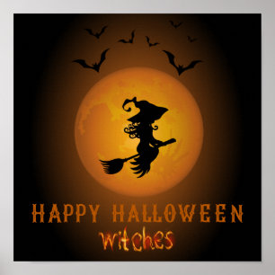 Happy Halloween Witches Poster