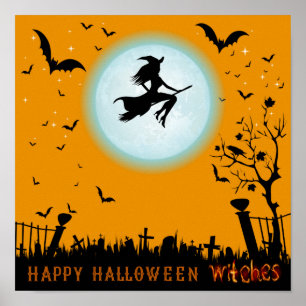Happy Halloween Witches Poster