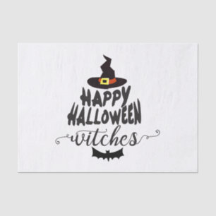 Happy Halloween Witches Typography Halloween Tissue Paper