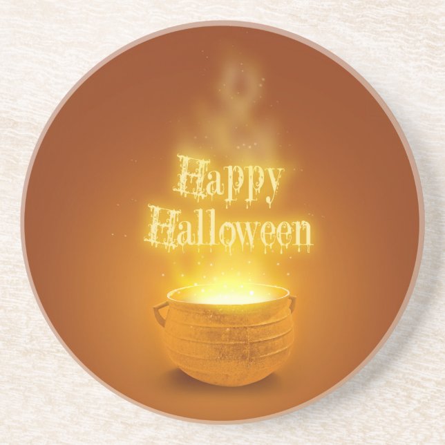 Happy Halloween Witch's Caldron Coaster (Front)