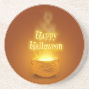 Happy Halloween Witch's Cauldron Coaster