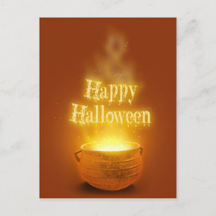 Happy Halloween Witch's Cauldron Postcard