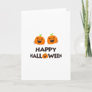 Happy Halloween with 2 cute smiling pumpkins. Card